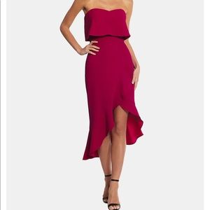 XSCAPE Ruffled High Low Dress